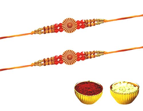 Krishna Collection 2pcs Exclusive Bracelet Rakhi for Bhai Bhaiya Happy Raksha Bandhan