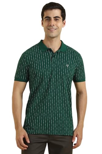 Image of Allen Solly Men's Polo T-Shirt | All-Over Print | Regular Fit | Cotton Comfort Feel | Smart Casual Wear