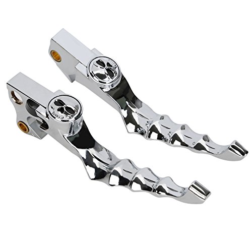 OSAN Motorcycle Chrome Brake Clutch Skull Hand Levers for Harley Davidson Sportsters XL XR 2014-2015 (Silver)