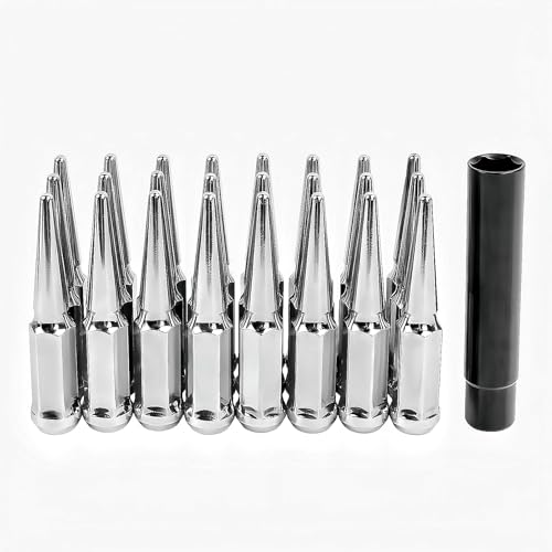 M14x1.5 Spike Lug Nuts 20pcs Black Lug Nuts Compatible with Camaro Corvette Impala
