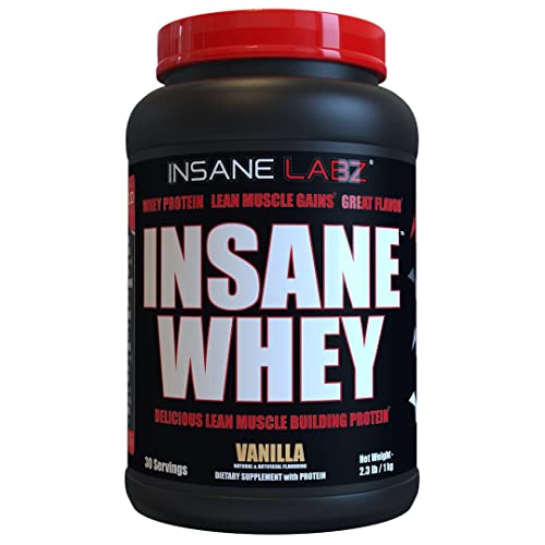 Image of Insane Labz Insane Whey,100% Muscle Building Whey Protein, BCAA Amino Profile, Mass Gainer, Meal Replacement (Vanilla, 30 Servings)