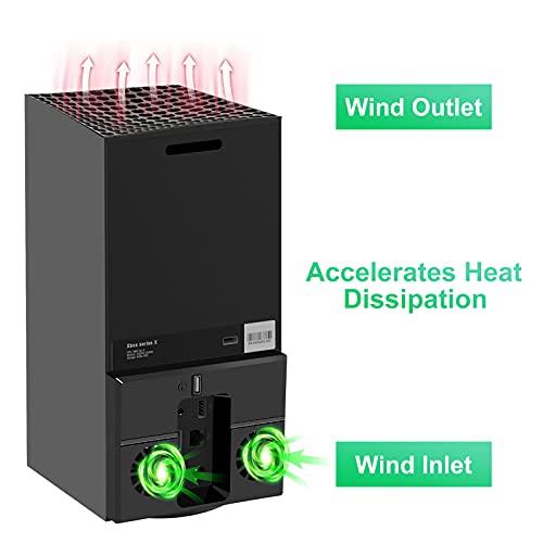 Image of Linkstyle Cooling Fan for Xbox Series X, USB Powered Vertical Cooling Stand Cooling System with Dual Fans and 1 USB Port