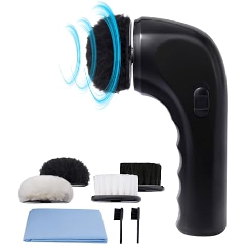 Electric Shoe Shine Kit, Power Upgrades, Sansent Electric Shoe Polisher Brush Shoe Shiner Dust Cleaner Portable Leather Care Kit for Shoes, Bags… Cover