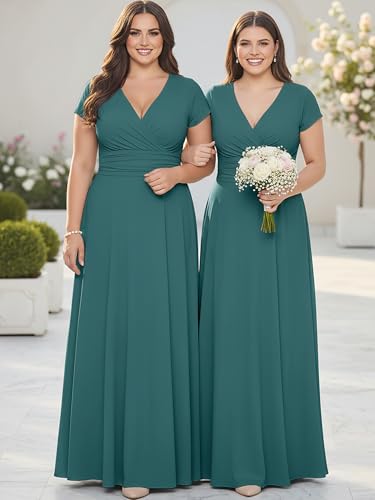 Image of KOH KOH Womens Sexy Cap Short Sleeve V-Neck Flowy Cocktail Gown
