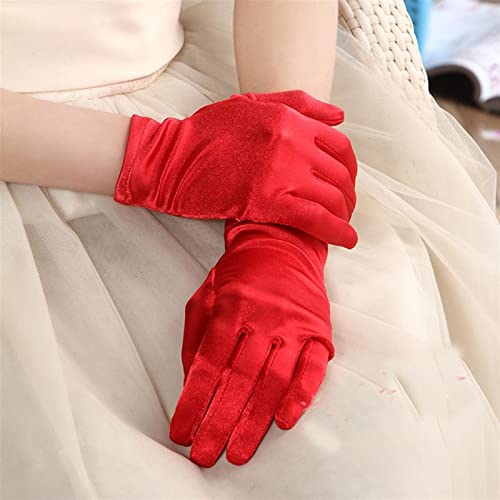 RDJOIMBX Gant Femme 10pc / lot Rouge Bleu Violet Noir Rose Ivoire Golden Argent 17 couleursHort Lady Girl Dancing Performance Player Gants Gants Ski Femme(Sky Blue)