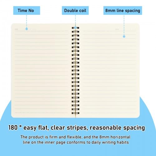 Nivofu Wirebound Notebooks, 4 Pieces of A5 Notepad Set, 20.7×14.8 cm, Journal, Spiral Notebooks, Cute Notepad - Image 4