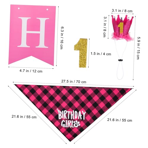 Set de disfraces de cumpleaños para mascotas POPETPOP miniatura 2
