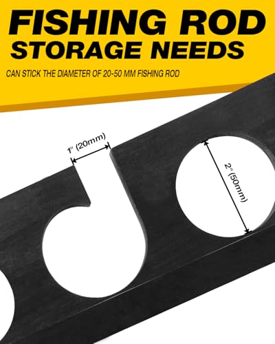 image for Ghosthorn Fishing Pole Rod Racks Wall or Ceiling Mounted Fishing Pole 