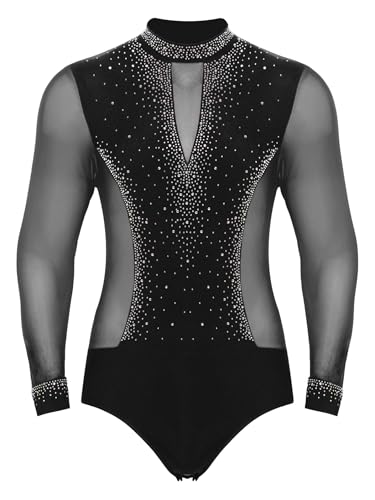 La mejor selección de Ropa de Gimnasia para Hombre los más solicitados. 49 Sinleey Traje De Gimnasia Para Hombres Latinos Con Purpurina Ropa De Manga Larga Para Patinaje Sobre Hielo Y Danza Body Gimnasia Negro Grande