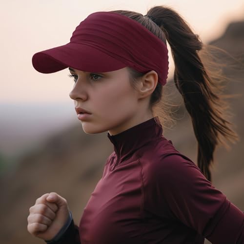 Image of Sports Sun Visor for Men Women UV Protection Lightweight Packable Stretchy Hats for Running, Tennis, Golf
