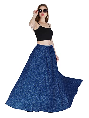 Image of Sttoffa Cotton Printed Women Wear Maxi Long Skirt 40 inch inch Full Length