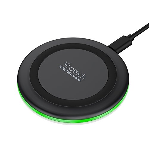 Image of Yootech F500 Type-C PD Qi-Certified 10W Max Fast Wireless Charger Pad, Compatible with iPhone SE2 /11 /11 Pro /11 Pro Max /XR /XS /X /8,Samsung Galaxy Series, AirPods Pro (2 x Type-C Cables, No Adapter)