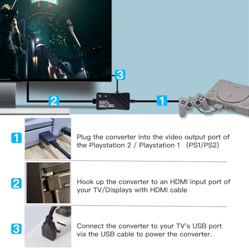 Convertisseur PS1/PS2 vers HDMI pour résoudre les problèmes d'affichage sur TV - 4