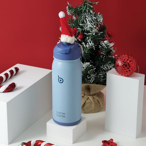 BOTTLE BOTTLE Stainless Steel Kids Water Bottle 16oz(470ml) Insulated Sports Water Bottle with Straw and Pills Holder for Gifts and School(Blue) - Image 2
