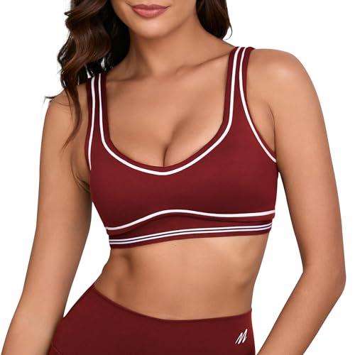 Image of Move With You Women Sweetheart Padded Sports Bra- Workout Fitness Square Neck Low Back Yoga Bra