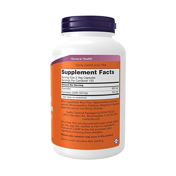 NOW Supplements, Quercetin with Bromelain, Balanced Immune System*, 240 Veg Capsules