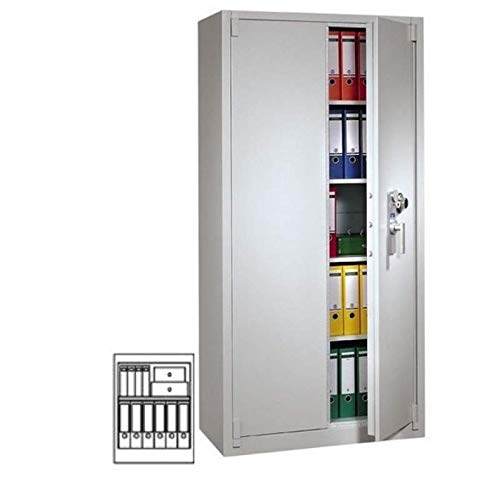 Müller Safe BS 810 Stahlbüroschrank, Doppelbartschloss mit 2 Schlüsseln, H74xB54xT55 cm, 58 kg