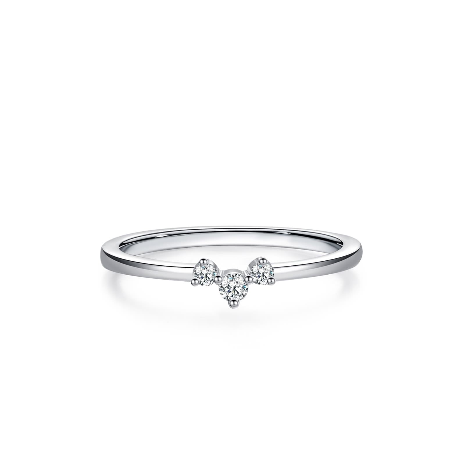 KnSam Alianzas de oro auténtico, oro blanco Au 375/585/750, anillo apilable clásico fino anillo de boda con diamante, 9 K/14 K/18 K, oro blanco, talla 47 – 65
