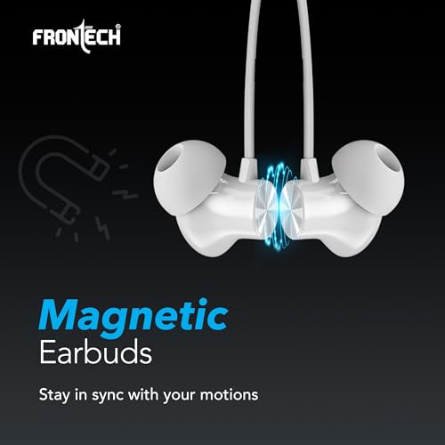 Image of FRONTECH Neoband Wireless Neckband Earphones | 200Mah | 24Hrs Playtime | 10mm Deep Bass Drivers | Type-C Fast Charging (EF-0093)