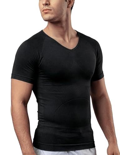 Image of DAMENSCH Form Shapewear for Men, Comfortable and Stretchy Body Shaper for Man, Posture Correcting Tummy Tucker, Breathable Compression T Shirt, Ideal for Parties Shirt Tucker for Men