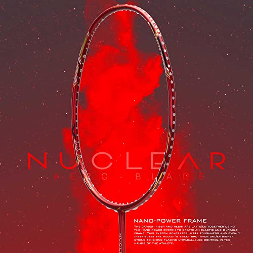 Image of Hundred Nuclear 72 Carbon Fibre Unstrung Badminton Racket with Full Racket Cover for Intermediate Players