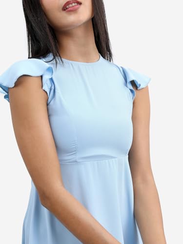 Image of Tokyo Talkies Women's Short Sleeves Round Neck Solid Dresses | Stylish| Casual