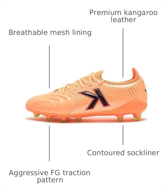 Image of KELME Kangaroo Leather Soccer Cleats - FG Pro K-Leather Soccer Shoes - Outdoor Indoor Football Boots Mens Adult Sizes