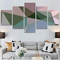 SIGNWIN 5 Panel Canvas Wall Art Modern Art Contemporary Dramatic Geometric Mixed Media Multicolor Patterns for Home Decorations Ready to Hang - 60