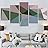 SIGNWIN 5 Panel Canvas Wall Art Modern Art Contemporary Dramatic Geometric Mixed Media Multicolor Patterns for Home Decorations Ready to Hang - 60"x32"