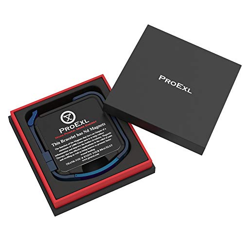 Proexl Best Sports Golf Magnetic Bracelet Carbon Satin Black With Blue Strap Waterproof #TOP2