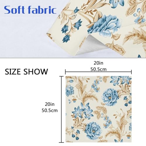 Set de 6 Servilletas de Tela con Flores Azules, 50x50 cm miniatura 6