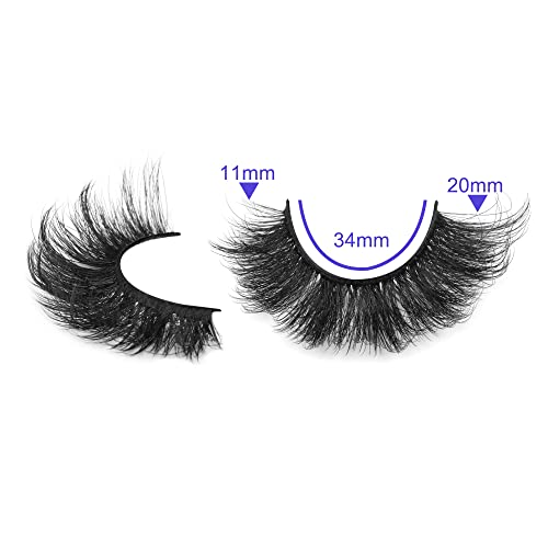 Fake Eyelashes Fluffy Volume Thick Lashes Faux Mink 20MM Long Dramatic False Eyelashes Full 5D Big Reusable Eye Lashes Pack 7 works by ALICROWN - Image 4