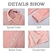 Isle Bay Linens Men's 100% Linen Shirts Casual Long Sleeve Button-Down Lightweight Shirts with Pockets Pink Color
