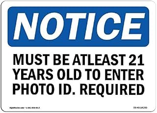 Warning Notice 21+ Age Requirement Entry Metal Sign Commercial Plaque 12X8 Inch