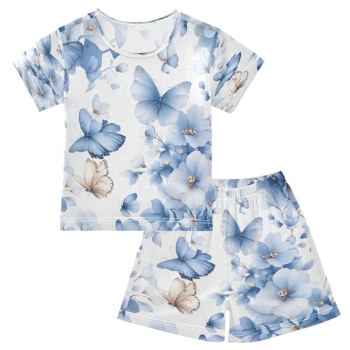 senya Short Sleeve Pajamas Sets Summer Cotton Sleepwear Butterfly Pattern