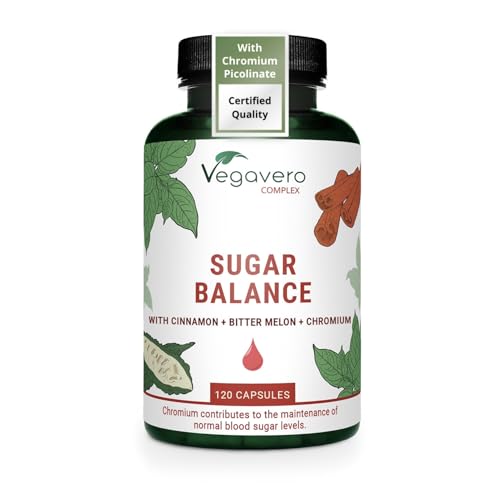 Vegavero Blood Sugar Control | 4 Months Supply - 120 Capsules| Chromium Picolinate + Ceylon Cinnamon Extract + Gymnema Sylvestre Extract | Blood Glucose Metabolism* | Vegan