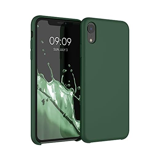 kwmobile Carcasa Compatible con Apple iPhone XR - Funda de Silicona para móvil - Cover Trasero en Verde Oscuro