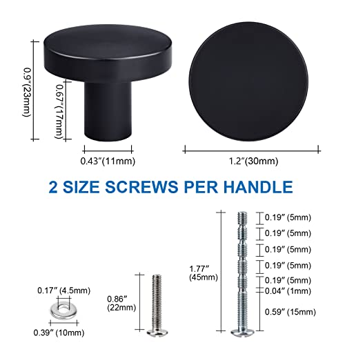 Weaverbird 10 Pack Drawer Knobs Black Knob Handles Black Cupboard Door Knobs Aluminum Alloy Cupboard Knobs With Screws Cabinet Knobs Round Drawer Pulls Matte Black Door Knobs #TOP5