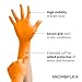 Ansell MICROFLEX Blaze N48 7mil Disposable Nitrile Gloves w/Extended Cuff for Automotive, Oil, Mining - XL, Orange (Box of 100)