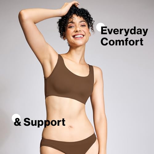 Image of NYKD NYB113 Cotton Non Padded Non Wired Full Coverage Slip On Everyday Bra Wide Straps Gentle Side Lift