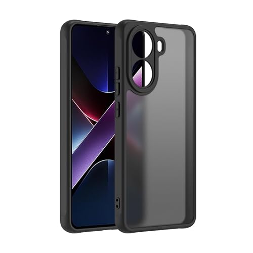 Kawasina POCO X7 Pro 用 ケース 米軍MIL規格 全面保護 耐衝撃TPUサイド+PC艶消し背面 【傷防止・落下防止・滑り止め・指紋防止・黄変防止・カメラ保護 】 ポコx7プロ 半透明 保護カバー ブラック