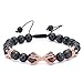 Vulkanstein ArmbandMode 8Mm Vulkanstein Roségold Krake Diamantkrone Geflochtenes Seil Männer Und Frauen Schmuck Im Europäischen Stil Yoga Fitness Freizeit Freundschaftsstein Ätherisches Öl Armband