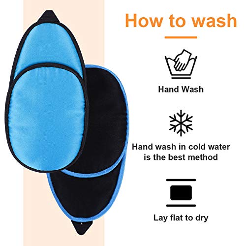 Image of eZAKKA Eye Patches for Adults, Eye Patch for Glasses Silk Patch for Lazy Eye Amblyopia Strabismus and After Surgery (Navy Blue+Black)