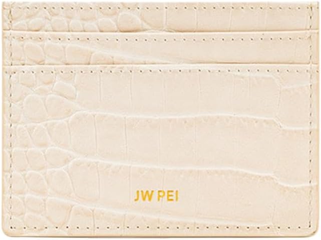 JW PEI Women's Joy Shoulder Bag-Black with Card Holder - Ivory Croc