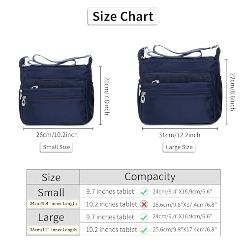 Image of NOTAG Crossbody Bag for Women Waterproof Shoulder Bag Messenger Bag Casual Nylon Purse Handbag