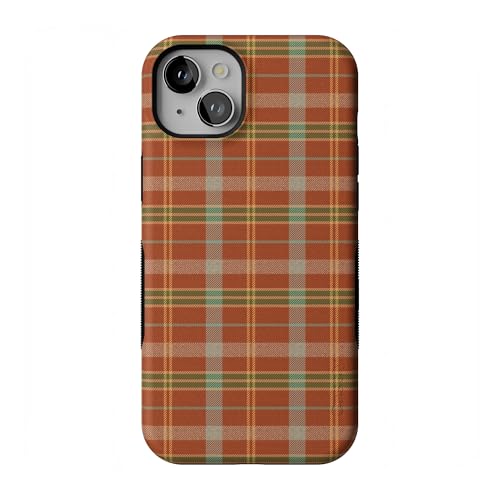 Casely iPhone 15 Case | Spiced Chai | Fall Plaid | Compatible with MagSafe | Bold Protective Design