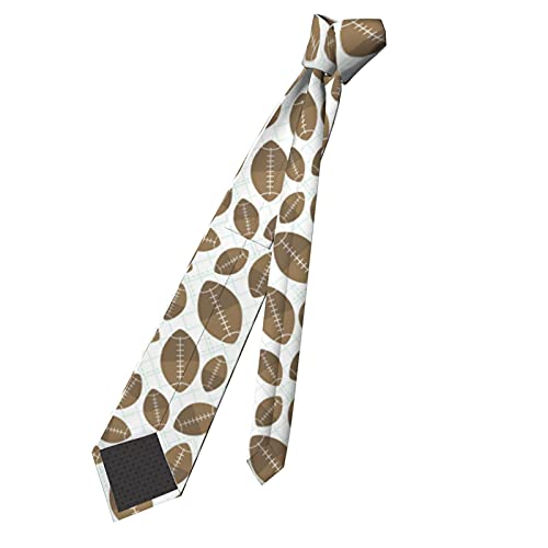 Elasonn Mens Boys Novelty Fashion Neckties Slim Gentlemen Neck Tie Funny Wide Neckties For Business Party Boys Formal Business Wedding Suit-Brown American Football Ball Pattern thumb #1