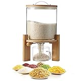 Buen asistente en la cocina: nuestro dispensador de arroz tiene una gran capacidad, por lo que puede almacenar una variedad de granos. Es una opcin ideal para arroz, frijoles, nueces de granos pequeos, alimentos para mascotas, etc., deje que su cocina se mantenga organizada.