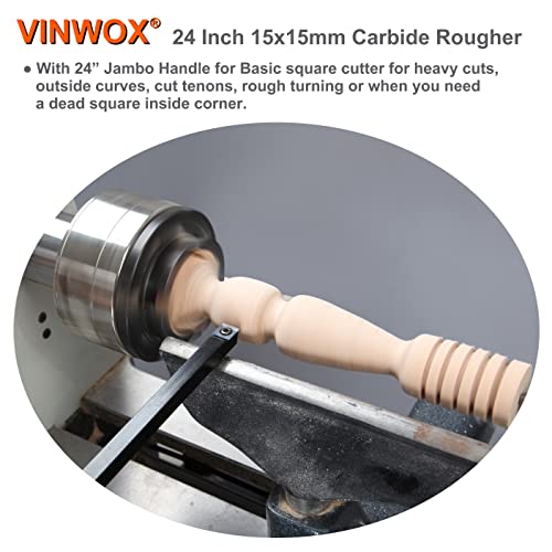 Vinwox 24” Pro Full Size Heavy Duty 3 Pcs Carbide Wood Lathe Turning Tool Set, Carbide Wood Lathe Chisel Set, Carbide Lathe Turning Tool #TOP5
