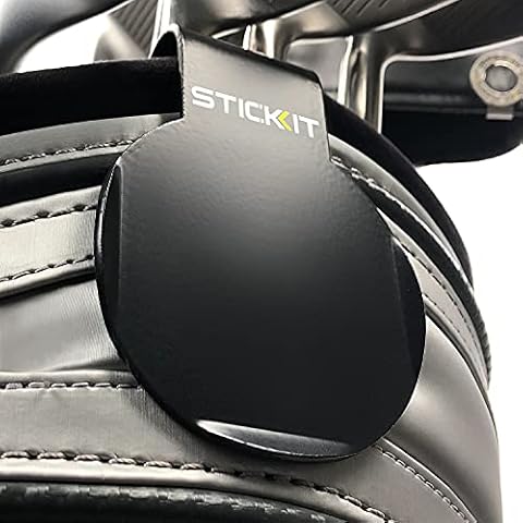 STICKIT Metal Golf Bag Landing Pad | Industrial-Grade Steel Bag Clip for Magnetic Golf Gear | Universal Fit, Secure Hold & Quick Access for Rangefinders, Accessories | Ultimate Golf Bag Organizer Cover
